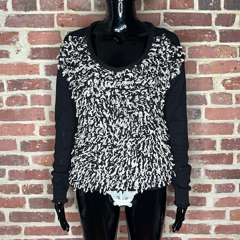 Fun Anthropologie Plenty by Tracy Reece Sweater in Black and White Size Small - Picture 1 of 4